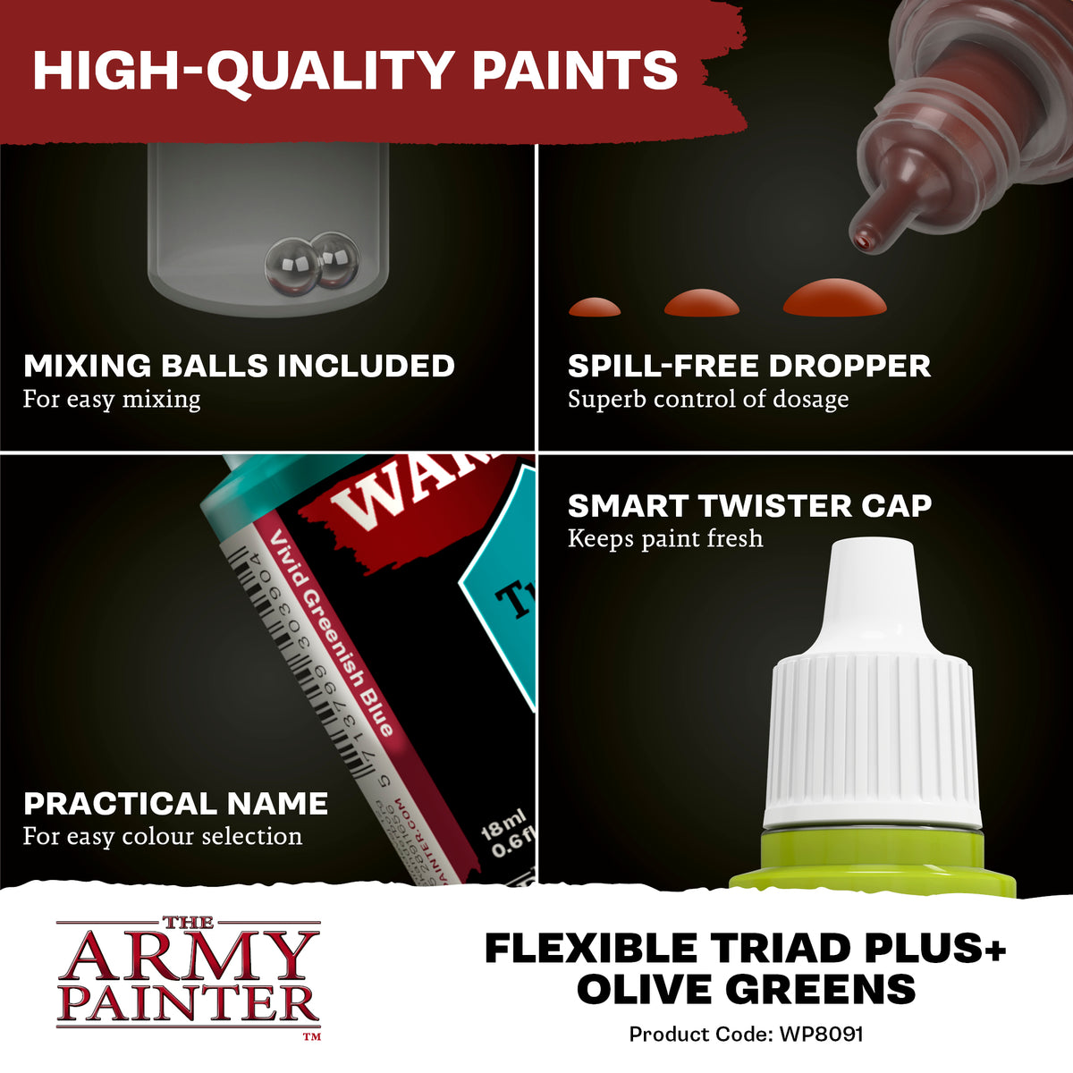Warpaints: Fanatic Flexible Triad Plus+ Olive Greens
