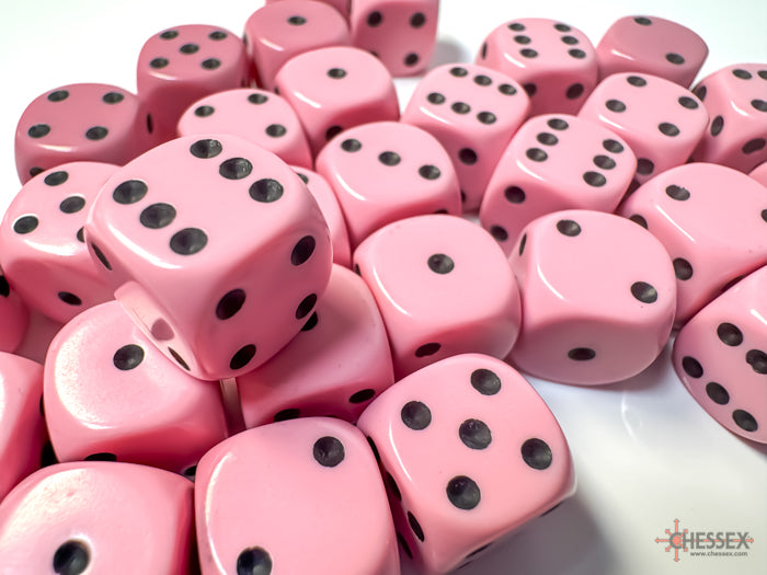 Opaque 12mm d6 Pastel Pink/black Dice BlockÃ¢â€žÂ¢ (36 dice)