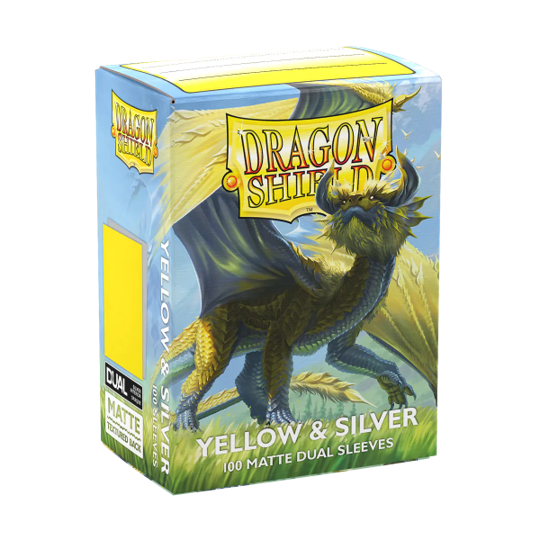 Dragon Shield Sleeves Dual Matte Yellow Silver (100)