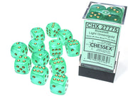 BorealisÃ‚Â® 16mm d6 Light Green/gold LuminaryÃ¢â€žÂ¢ Dice BlockÃ¢â€žÂ¢ (12 dice)