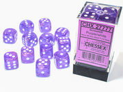 BorealisÃ‚Â® 16mm d6 Purple/white LuminaryÃ¢â€žÂ¢ Dice BlockÃ¢â€žÂ¢ (12 dice)