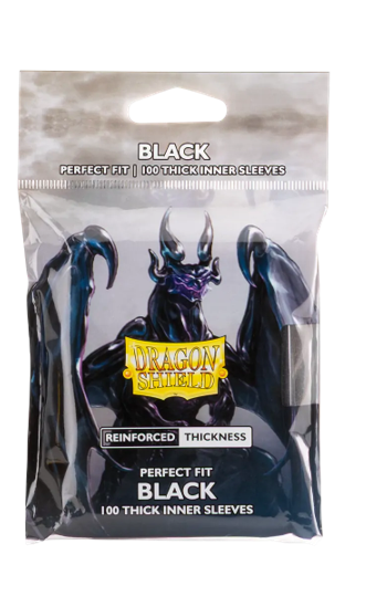 Dragon Shields Perfect Fit: (100) Black Thick Inner Sleeves (100)