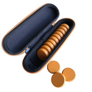 Crokinole 13 Rust Premium Glazed Wooden Discs with Hard Carry Case
