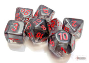 Translucent Polyhedral Smoke/red 7-Die Set