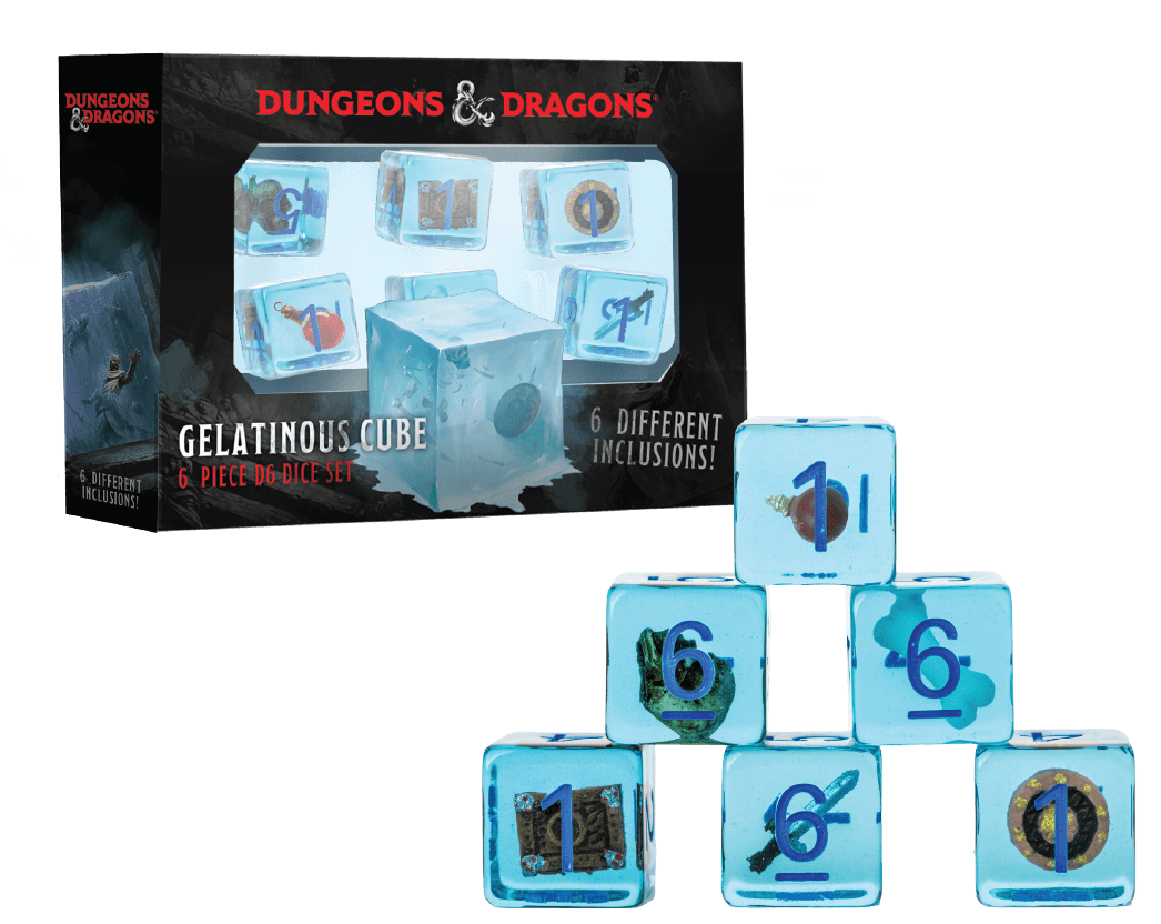 D&D Gelatinous Cube 6 Piece D6 Set