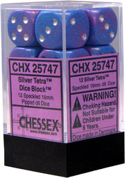 SpeckledÃ‚Â® 16mm d6 Silver TetraÃ¢â€žÂ¢ Dice BlockÃ¢â€žÂ¢ (12 dice)