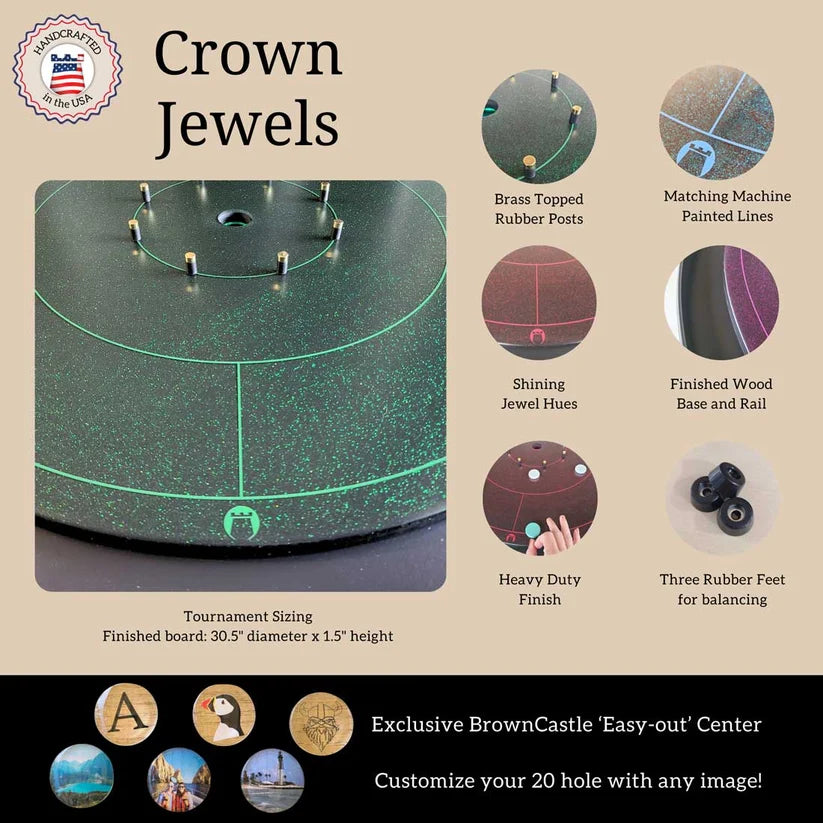 Crokinole Board The Crown Jewels Emerald