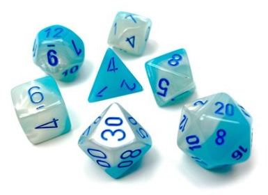 GeminiÃ‚Â® Polyhedral Pearl Turquoise-White/blue LuminaryÃ¢â€žÂ¢ 7-Die Set