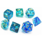 NebulaÃ‚Â® Polyhedral OceanicÃ¢â€žÂ¢/gold LuminaryÃ¢â€žÂ¢ 7-Die Set