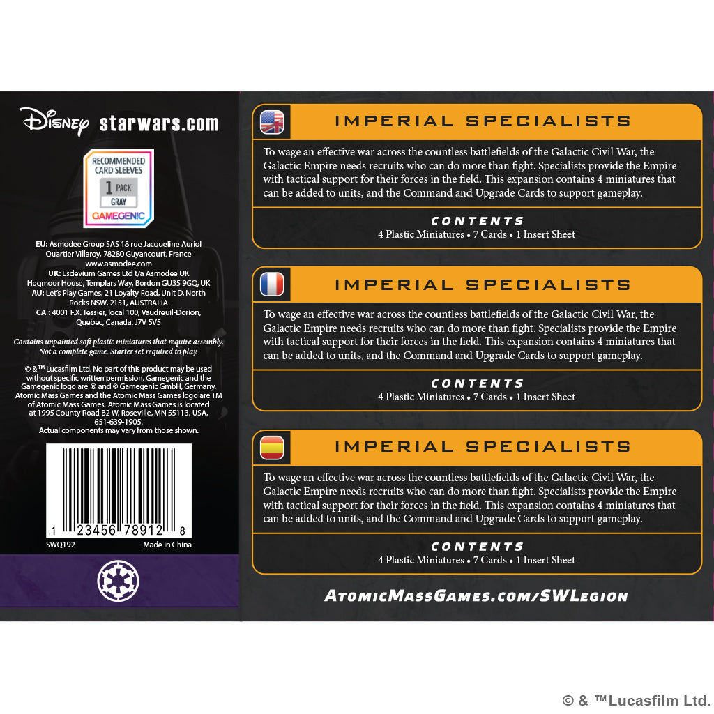 SW Legion Imperial Specialists