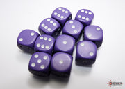 Opaque 16mm d6 Purple/white Dice BlockÃ¢â€žÂ¢ (12 dice)