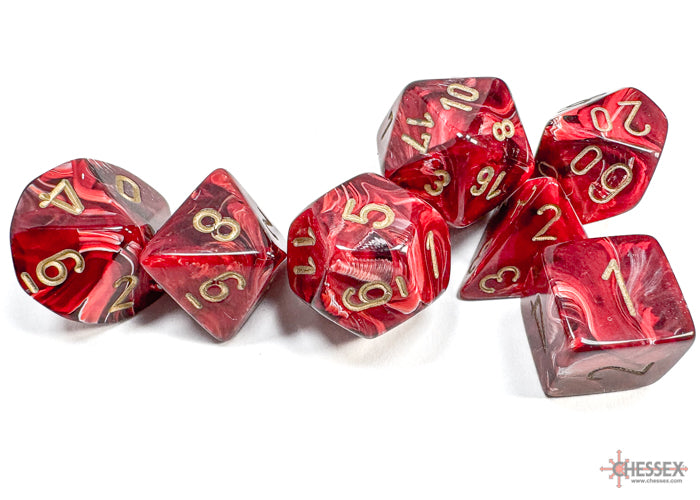 VortexÃ‚Â® Polyhedral Burgundy/gold 7-Die Set