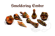 PolyHero Wizard 8 Dice Set Smoldering Ember