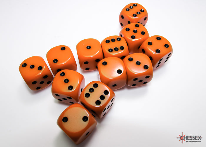 Opaque 16mm d6 Orange/black Dice BlockÃ¢â€žÂ¢ (12 dice)