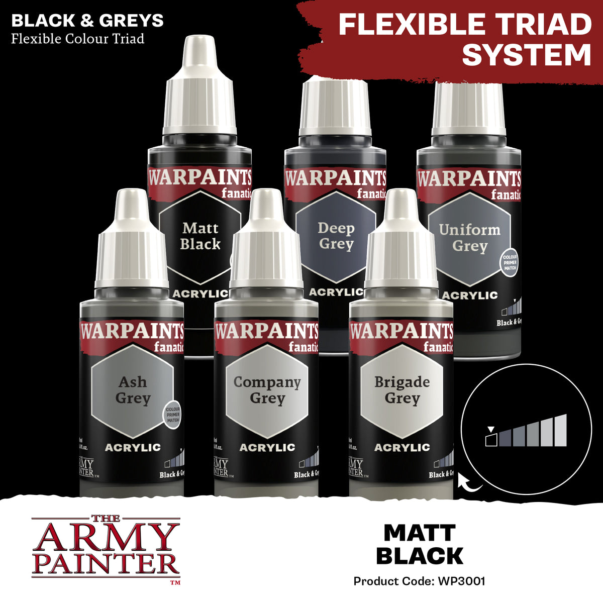 Warpaints Fanatic Matt Black 18ml