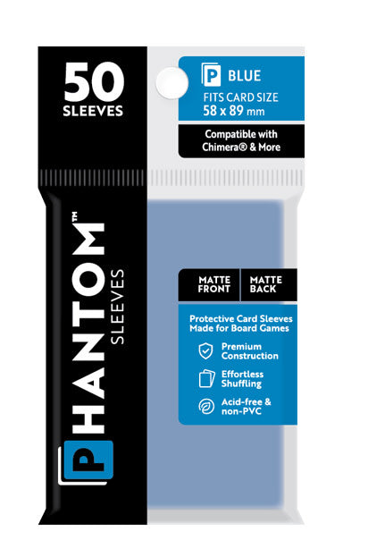 Phantom Blue Sleeves Matte/Matte 58x89mm Clear 50ct