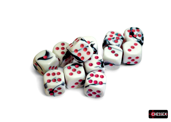GeminiÃ‚Â® 16mm d6 Black-White/pink Dice BlockÃ¢â€žÂ¢ (12 dice)