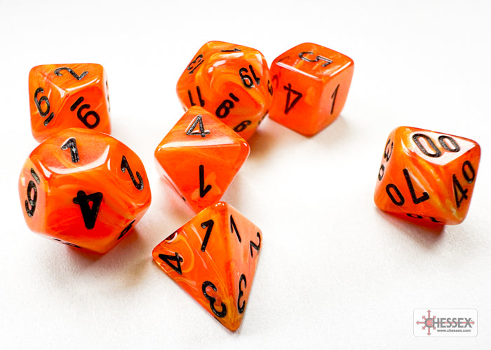 VortexÃ‚Â® Mini-hedralÃ‚Â® Orange/black 7-Die Set