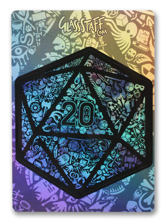 Mosaic D20 Waterproof Die Cut Vinyl Sticker