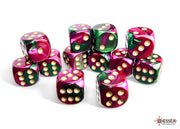 GeminiÃ‚Â® 16mm d6 Green-Purple/gold Dice BlockÃ¢â€žÂ¢ (12 dice)
