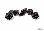 Opaque Polyhedral Black/pink 7-Die Set