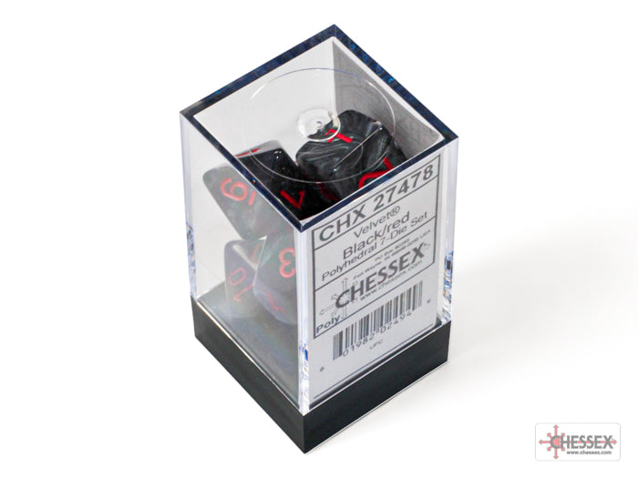 VelvetÃ‚Â® Polyhedral Black/red 7-Die Set
