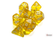 Translucent Polyhedral Yellow/white 7-Die Set
