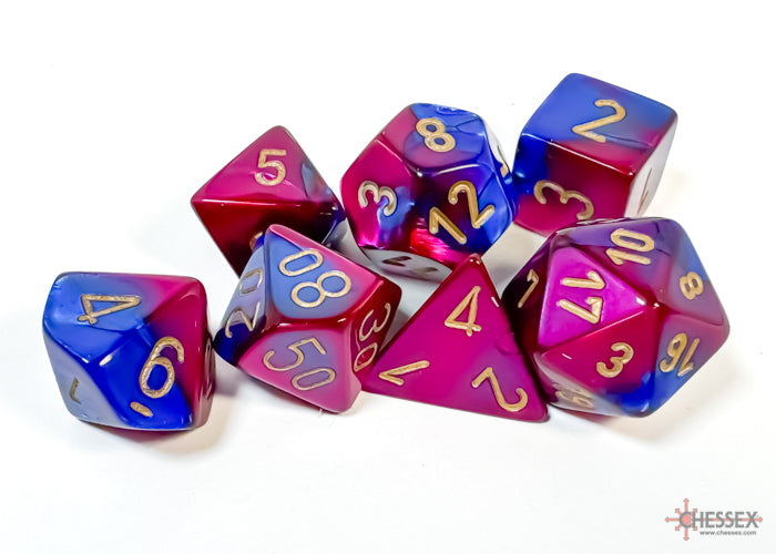 GeminiÃ‚Â® Polyhedral Blue-Purple/gold 7-Die Set