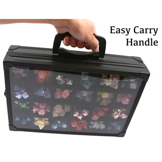 Dice Display Case and Dice Tray with 2 Removable Divided Dice Trays