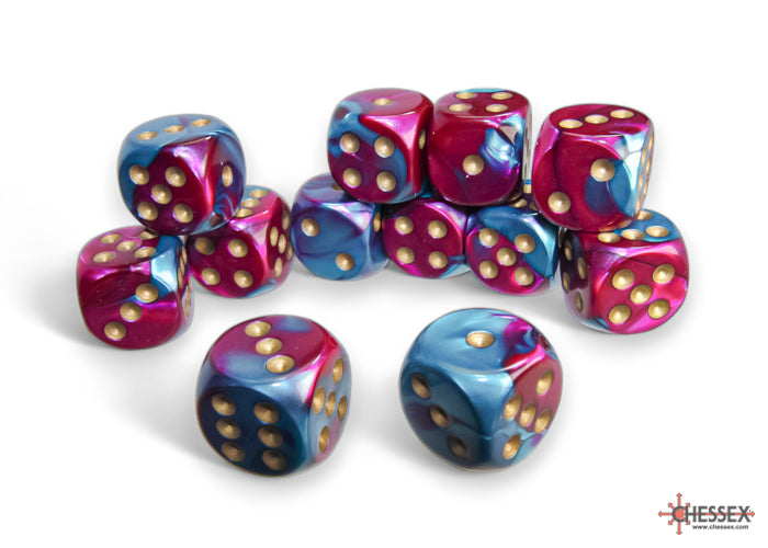 GeminiÃ‚Â® 16mm d6 Purple-Teal/gold Dice BlockÃ¢â€žÂ¢ (12 dice)