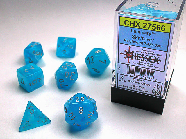 LuminaryÃ¢â€žÂ¢ Polyhedral Sky/silver 7-Die Set