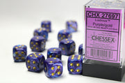 LustrousÃ‚Â® 16mm d6 Purple/gold Dice BlockÃ¢â€žÂ¢ (12 dice)