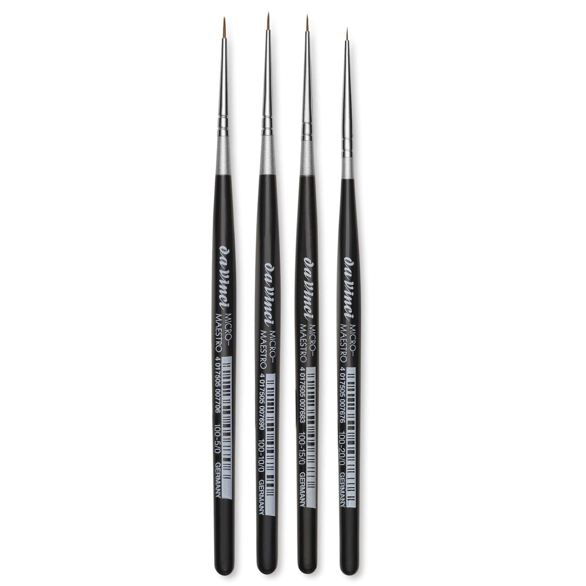 Da Vinci Micro Maestro Kolinsky Brushes Round Short Handle Set of 4