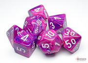 FestiveÃ‚Â® Polyhedral Violet/white 7-Die Set