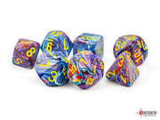 FestiveÃ‚Â® Mega-hedralÃ‚Â® Mosaic/yellow 7-Die set