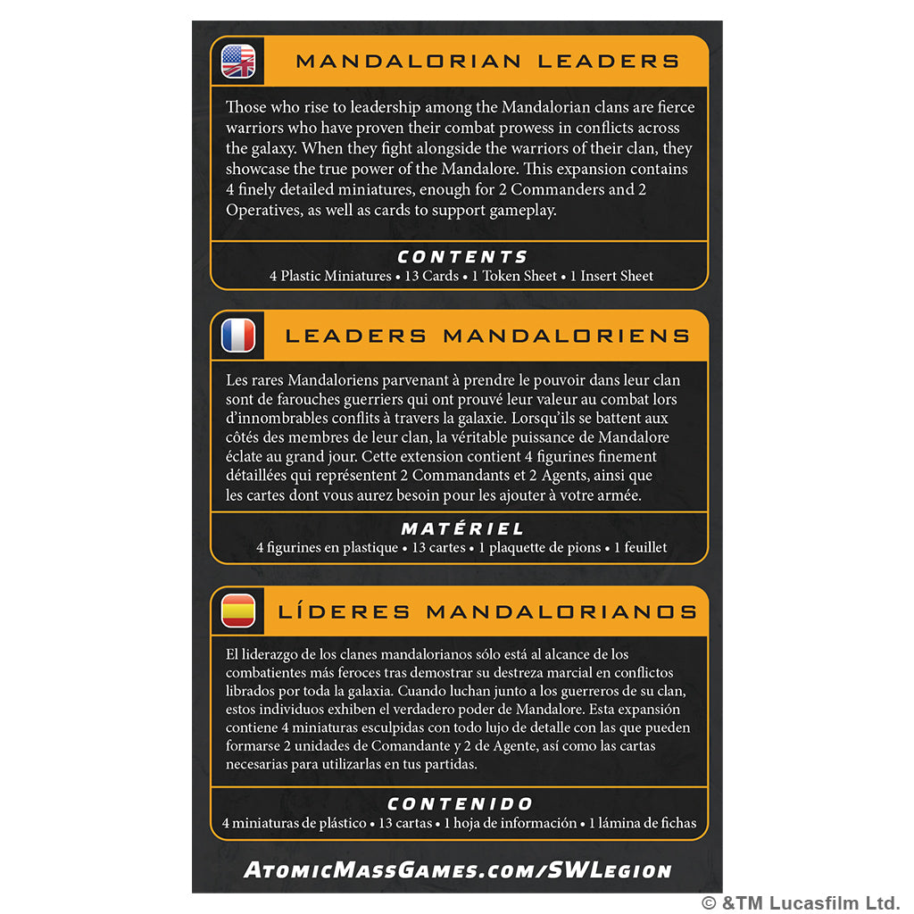 SW Legion Mandalorian Leaders
