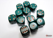 Opaque 16mm d6 Dusty Green/copper Dice BlockÃ¢â€žÂ¢ (12 dice)