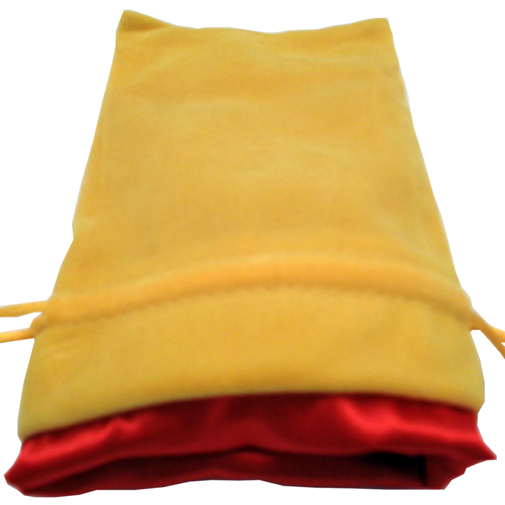 Small Dice Bag Velvet Gold w/ Red Satin