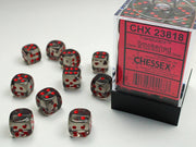Translucent 12mm d6 Smoke/red Dice BlockÃ¢â€žÂ¢ (36 dice)