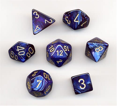 ScarabÃ‚Â® Polyhedral Royal Blue/gold 7-Die Set