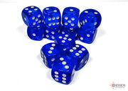 Translucent 16mm d6 Blue/white Dice BlockÃ¢â€žÂ¢ (12 dice)