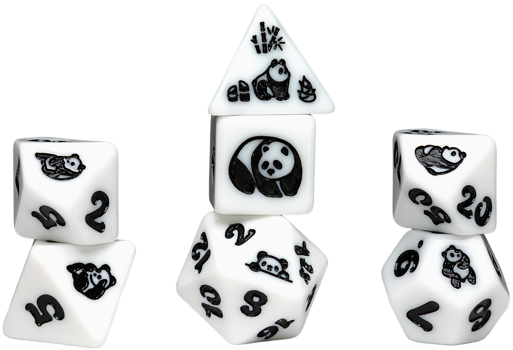 SD Animal Series Moon Panda 7-Die RPG Set