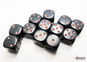 Opaque 16mm d6 Dark Grey/copper Dice BlockÃ¢â€žÂ¢ (12 dice)