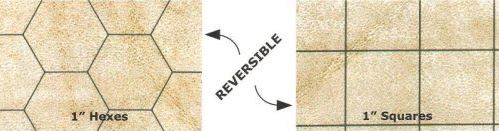Reversible Battlemat 1" Squares & 1" Hexes (23½" x 26")