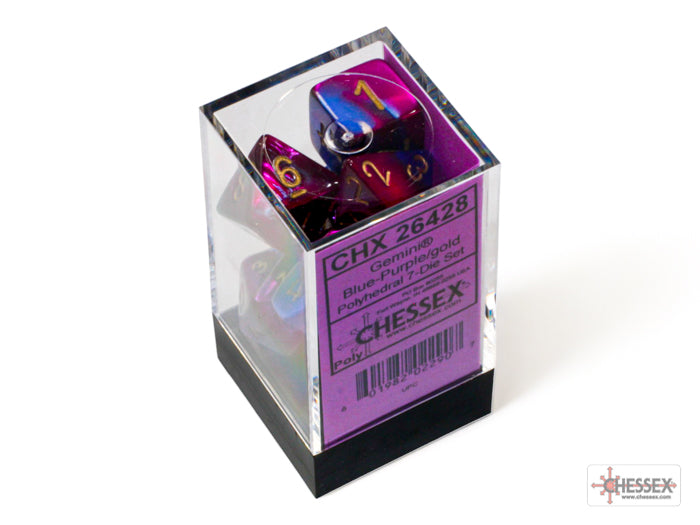 GeminiÃ‚Â® Polyhedral Blue-Purple/gold 7-Die Set
