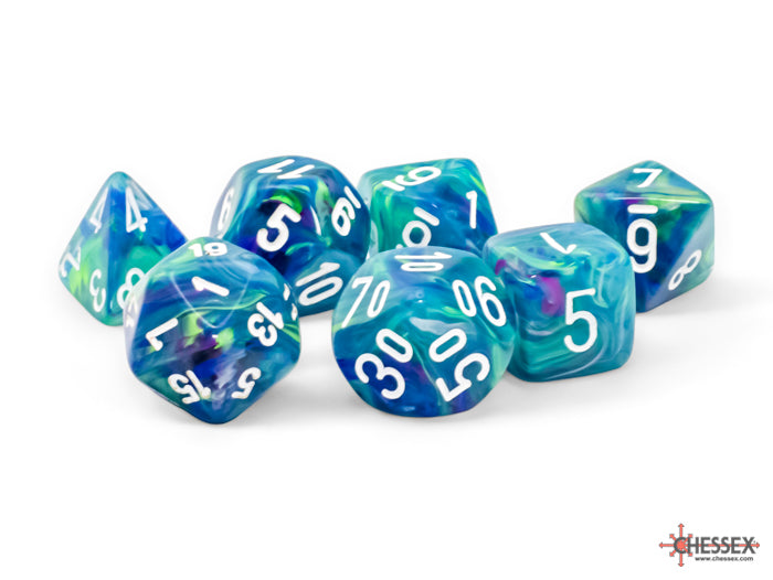 FestiveÃ‚Â® Mega-hedralÃ‚Â® WaterlilyÃ¢â€žÂ¢/white 7-Die set