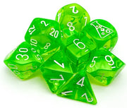 Translucent Polyhedral Rad Green/white 7-Die Set +