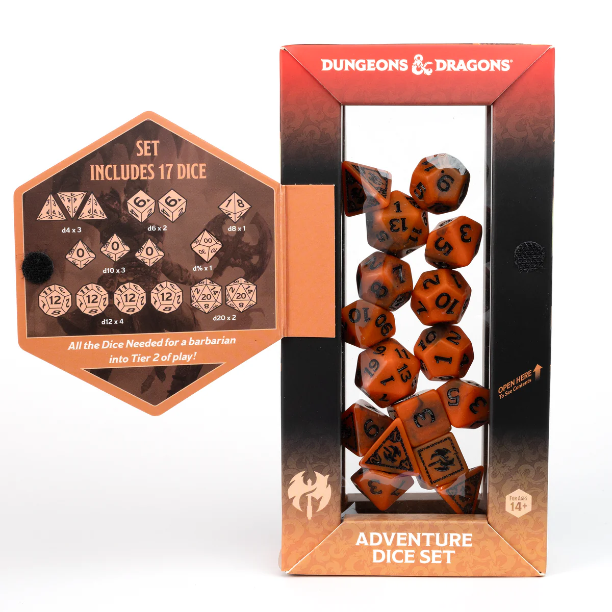 D&D Adventure Dice Barbarian Orange