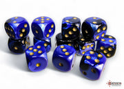 GeminiÃ‚Â® 16mm d6 Black-Blue/gold Dice BlockÃ¢â€žÂ¢ (12 dice)