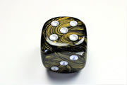 Leaf 16mm d6 Black-Gold/silver Dice BlockÃ¢â€žÂ¢ (12 dice)